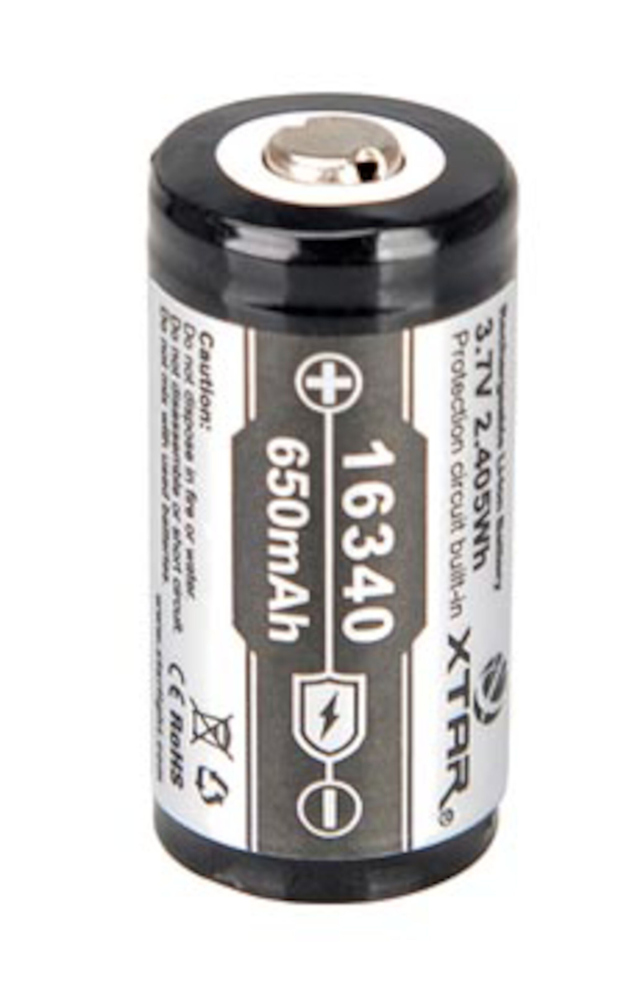 16340 Li-ion-batteri 37 V 650 mAh
