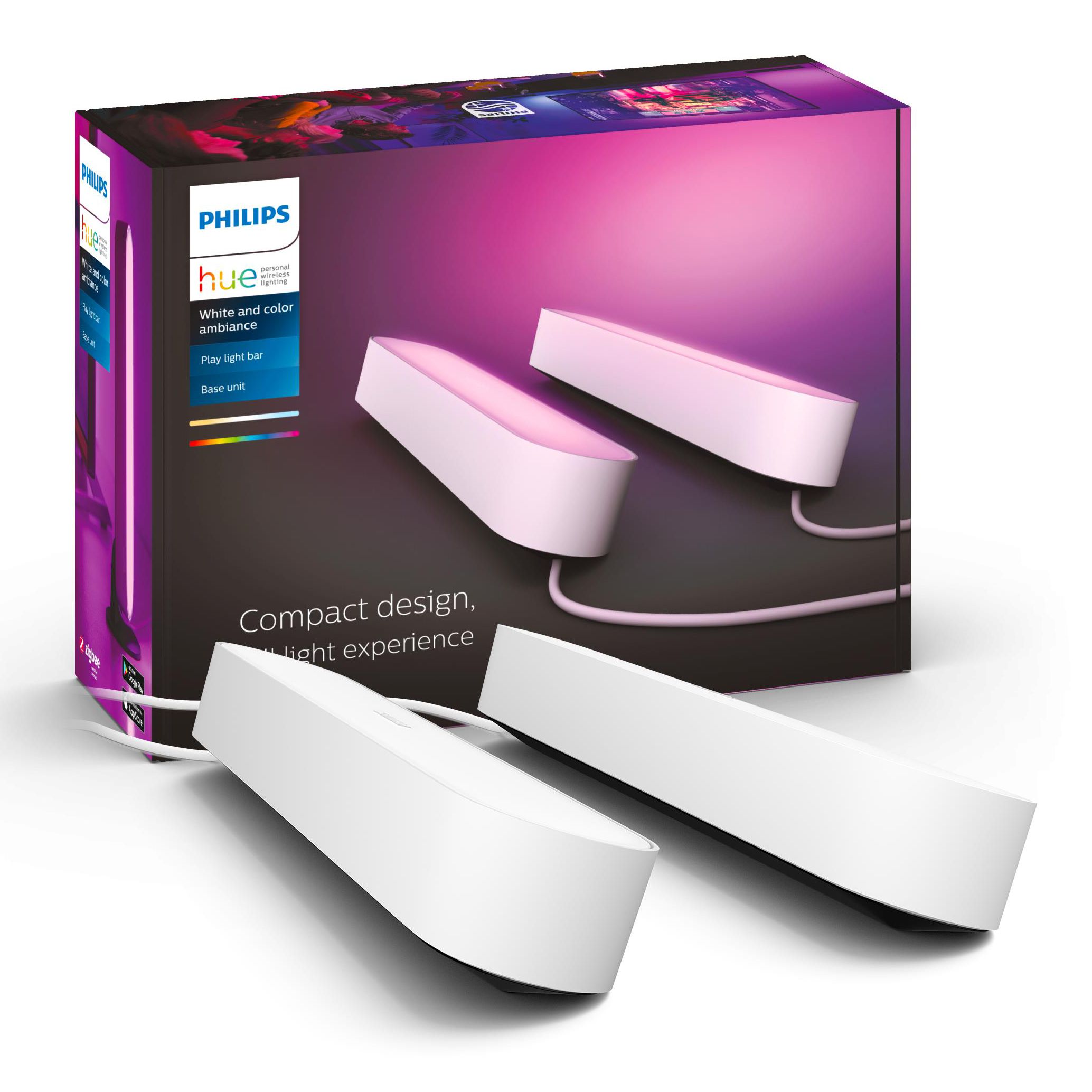 Philips Hue Play Bords- och vägglampa Vit 2-pack