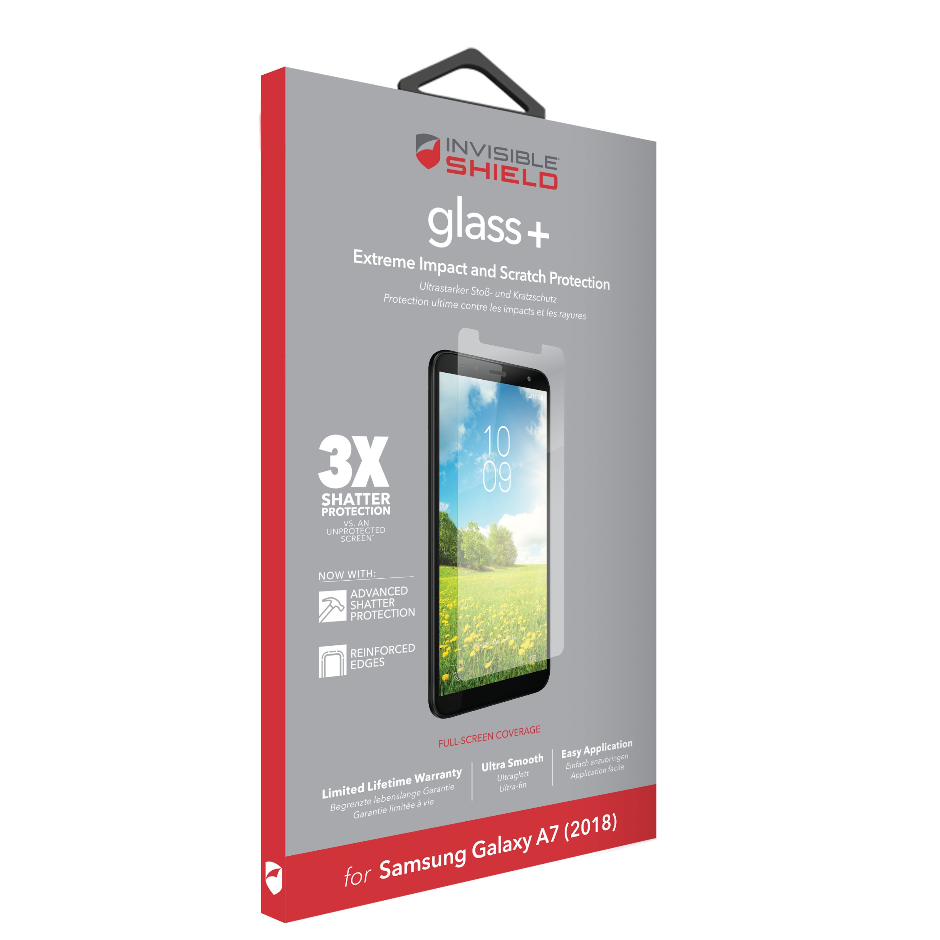 Invisible Shield Glass+ Skärmskydd för Galaxy A7 2018