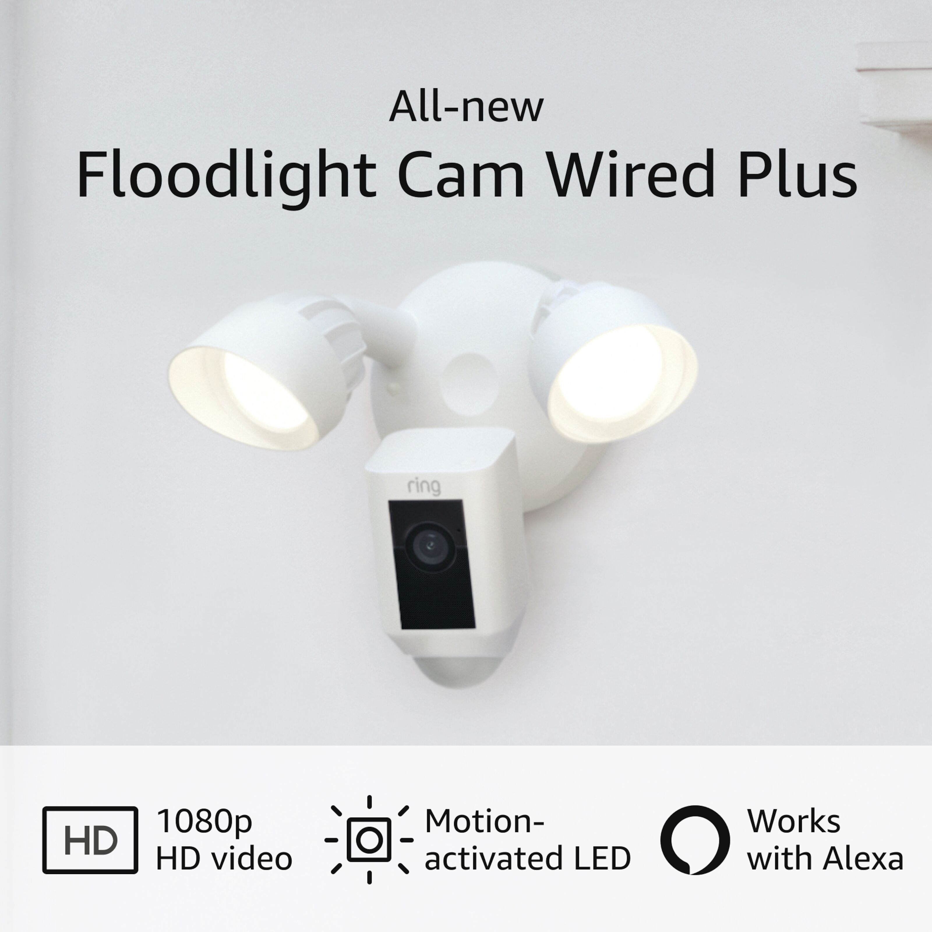 Ring Floodlight Cam Wired Plus - Nätverkskameror | Kjell.com