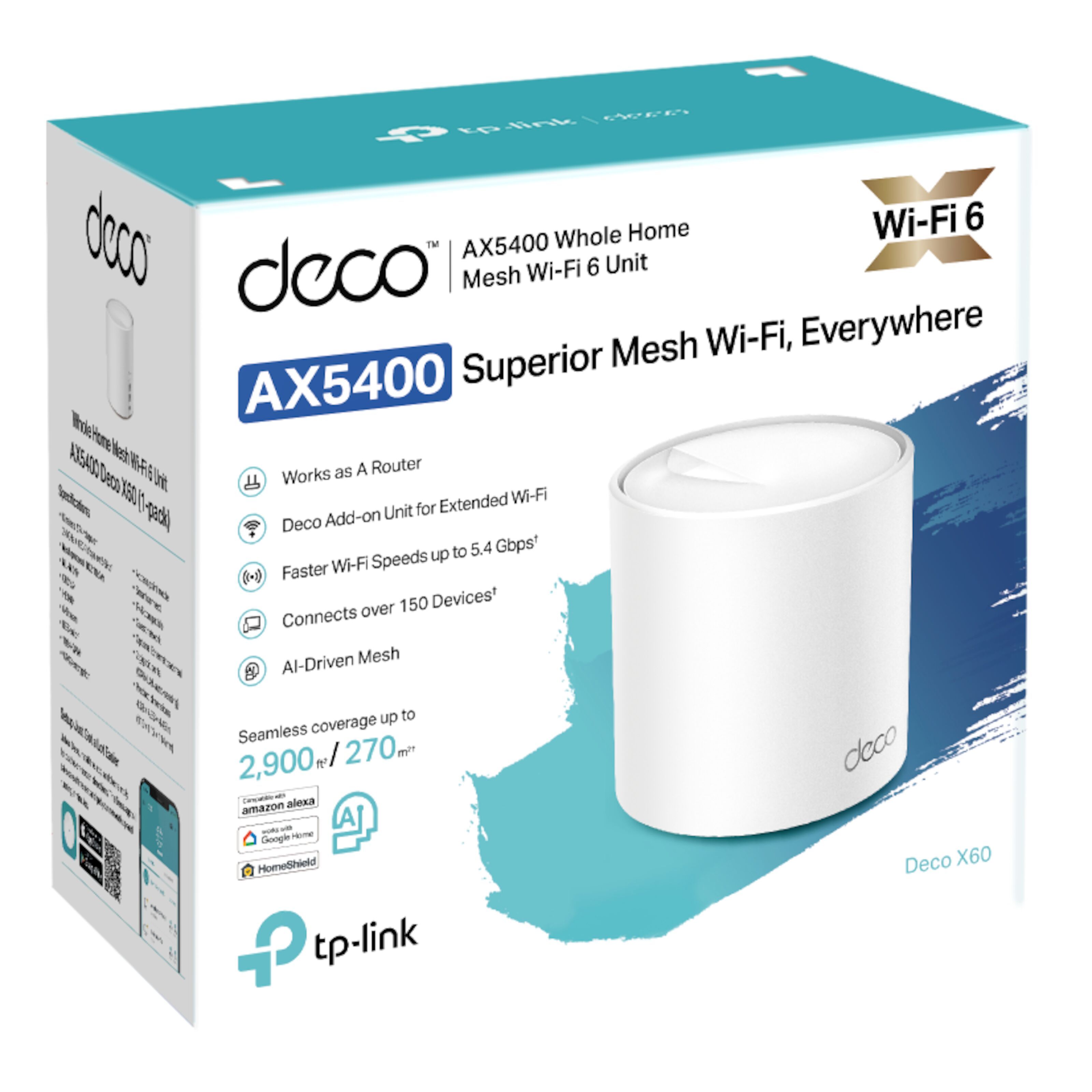 TP-link Deco X60 V3.20 Mesh-system AX5400 1-pack - Trådlösa Routrar ...