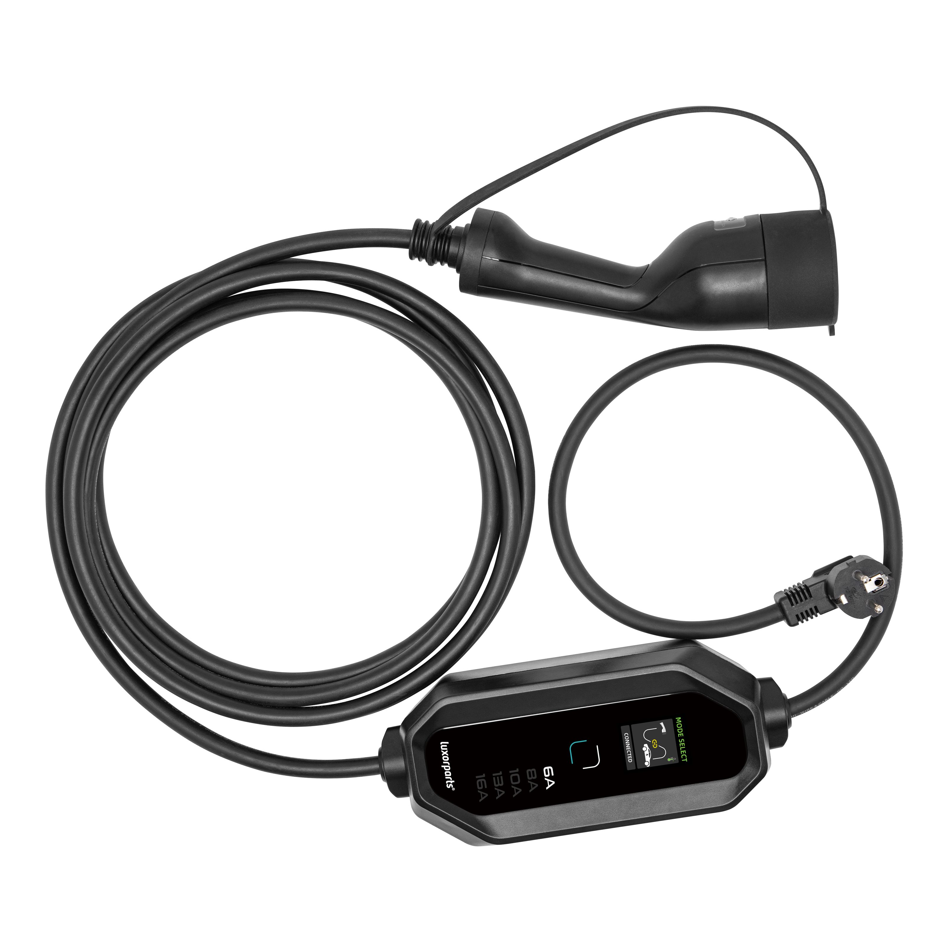 Luxorparts e-Charge Schuko til Type 2-ladekabel 5 m - Ladekabel for elbil