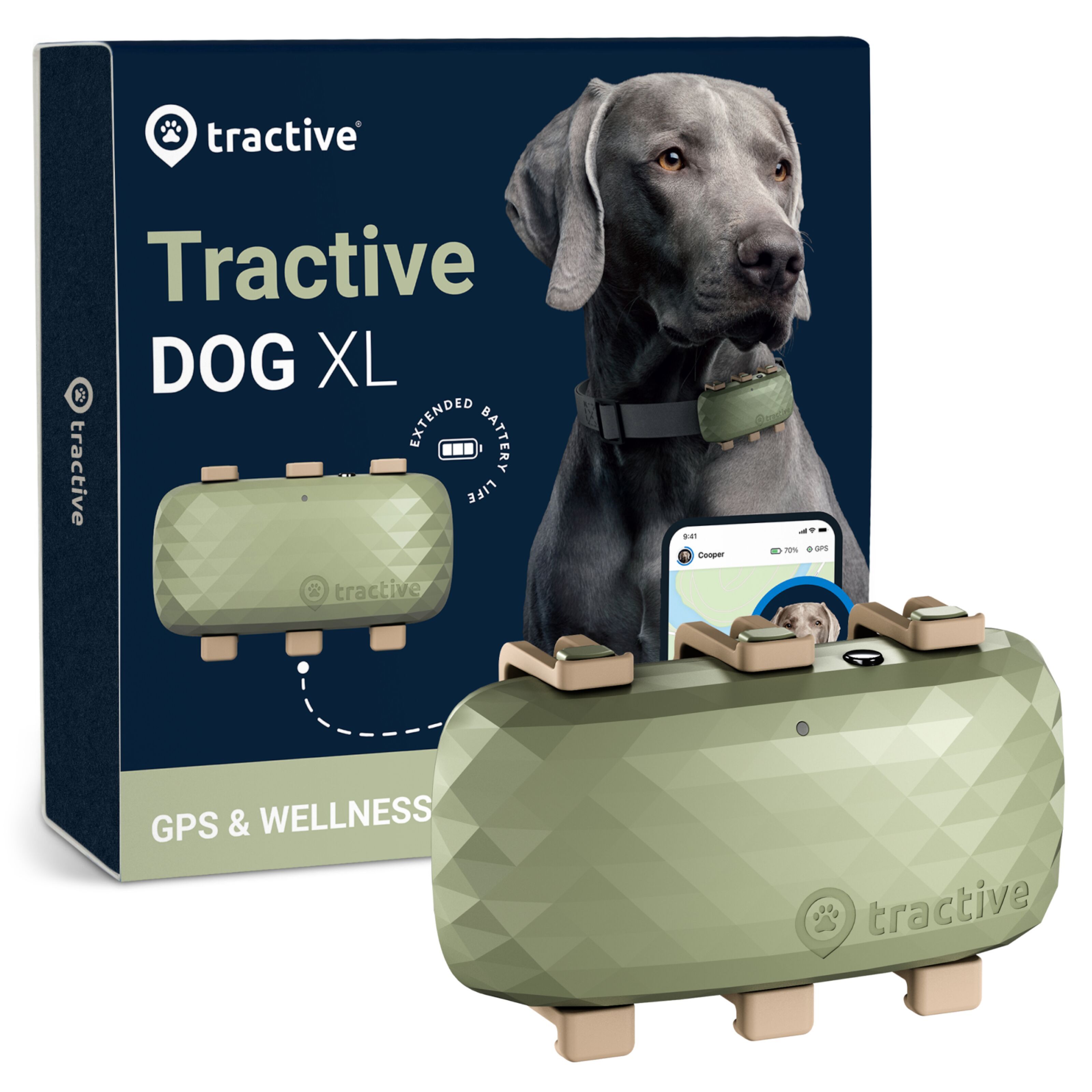 Tractive DOG XL GPS-sporingsbrikke For Hund - GPS-tracker | Kjell.com