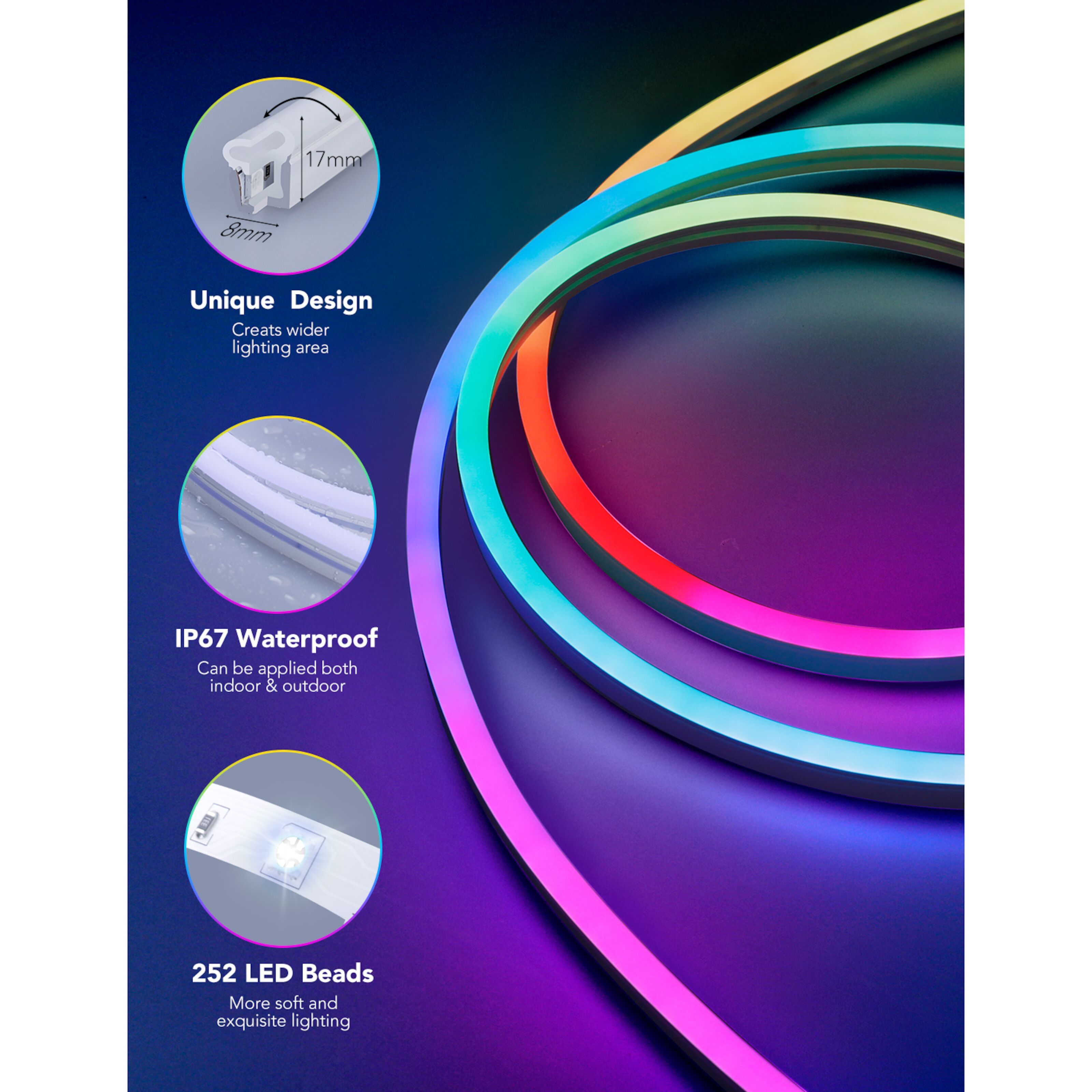 Govee Flexibel LED-list Neon 3 m - RGB LED-lister