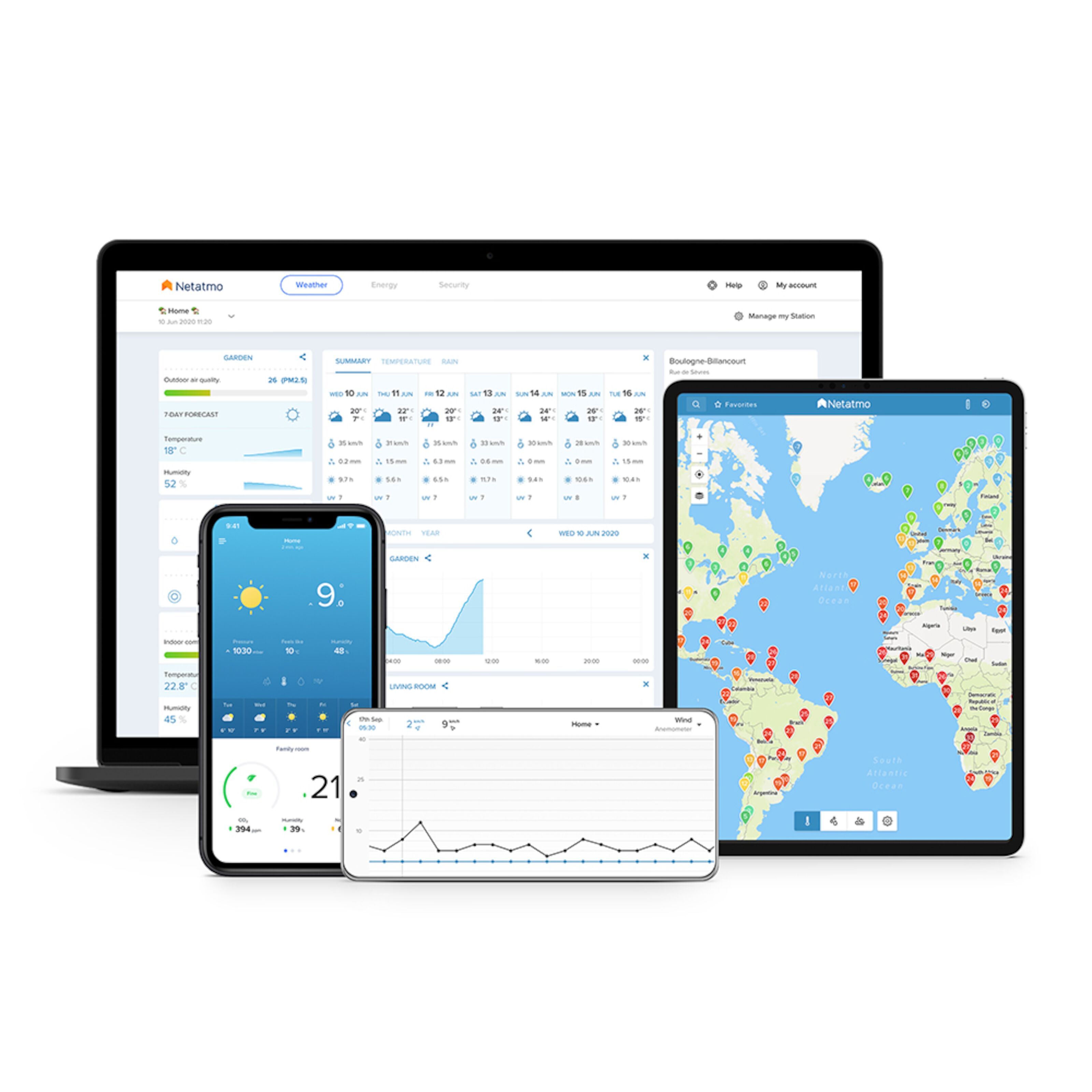 Netatmo Weather Station Smart værstasjon - Trådløse værstasjonere |  Kjell.com