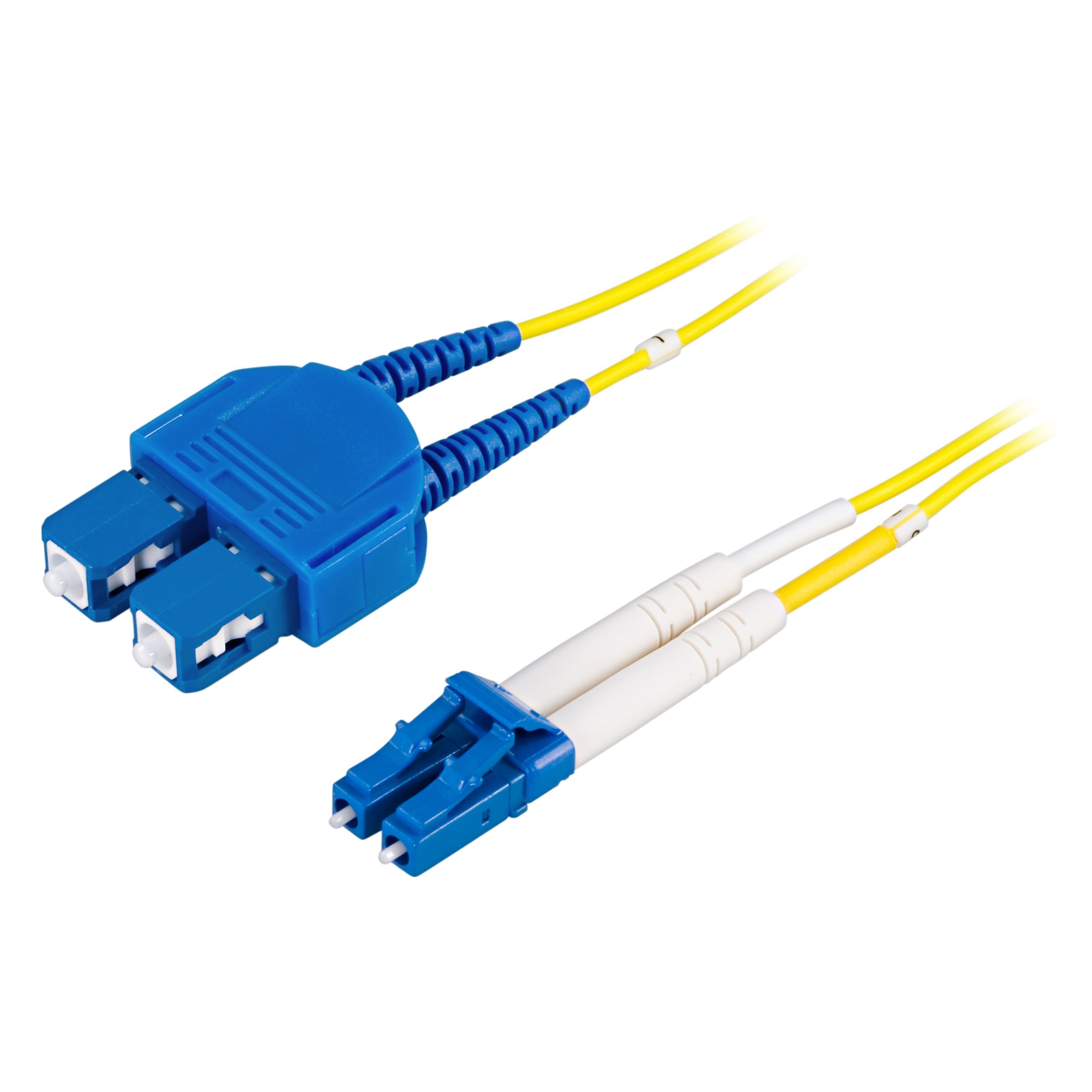 Deltaco Fiberoptisk kabel Duplex Singlemode LC-SC 1 m