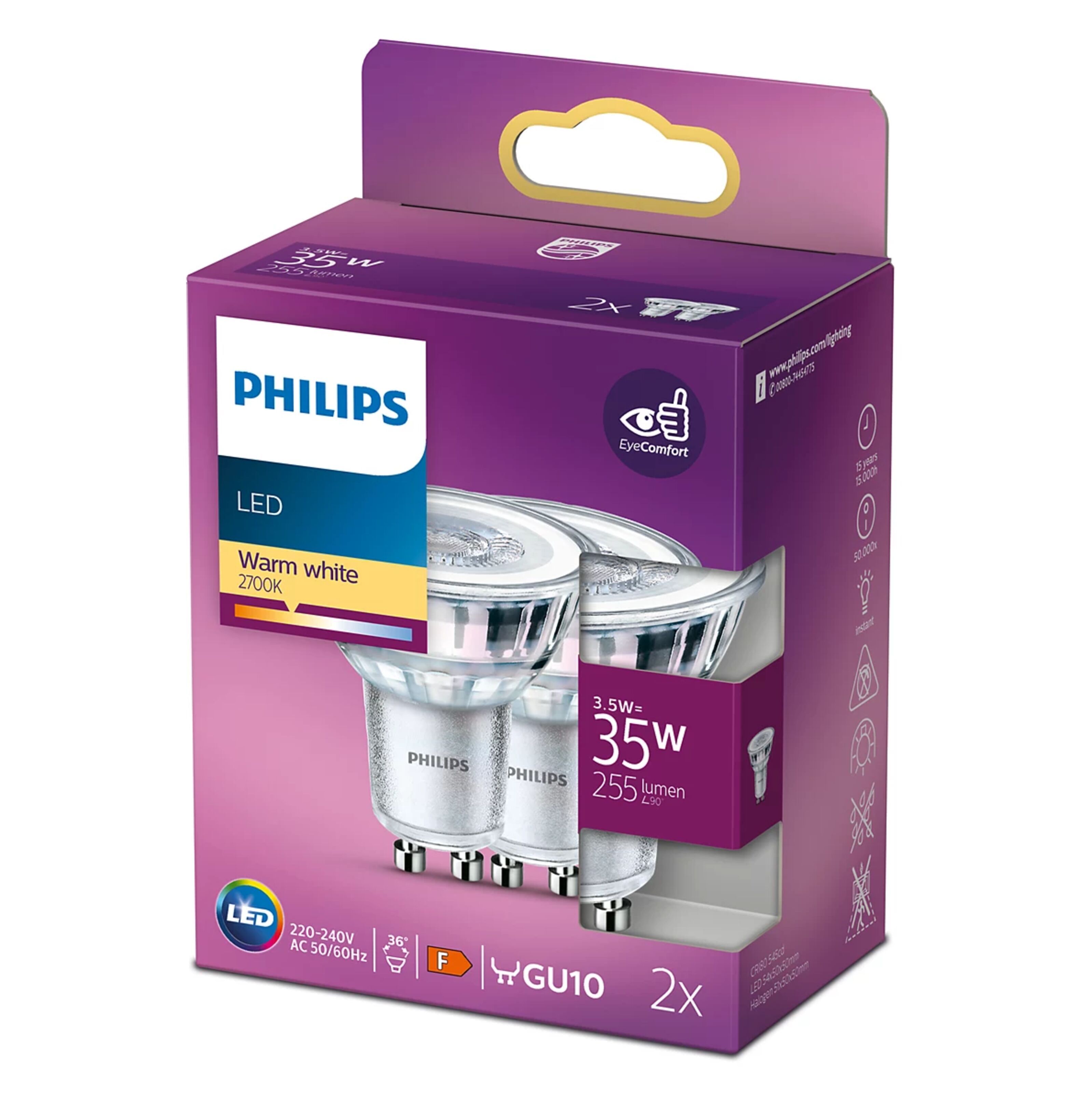 Philips Philips LED-lampa spot GU10 255 lm 2-pack