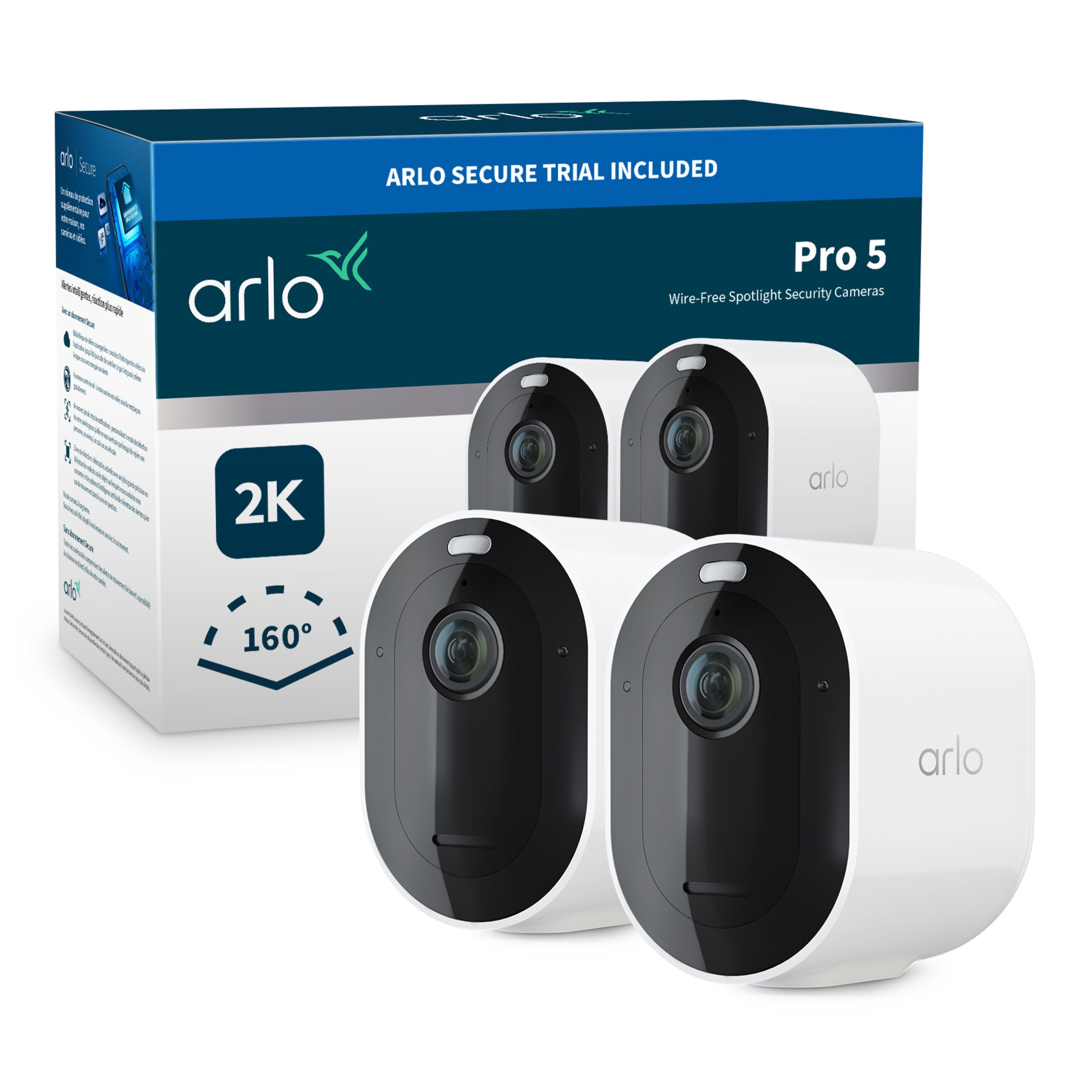 Arlo Pro 5 Spotlight Trådlös Övervakningskamera 2-pack