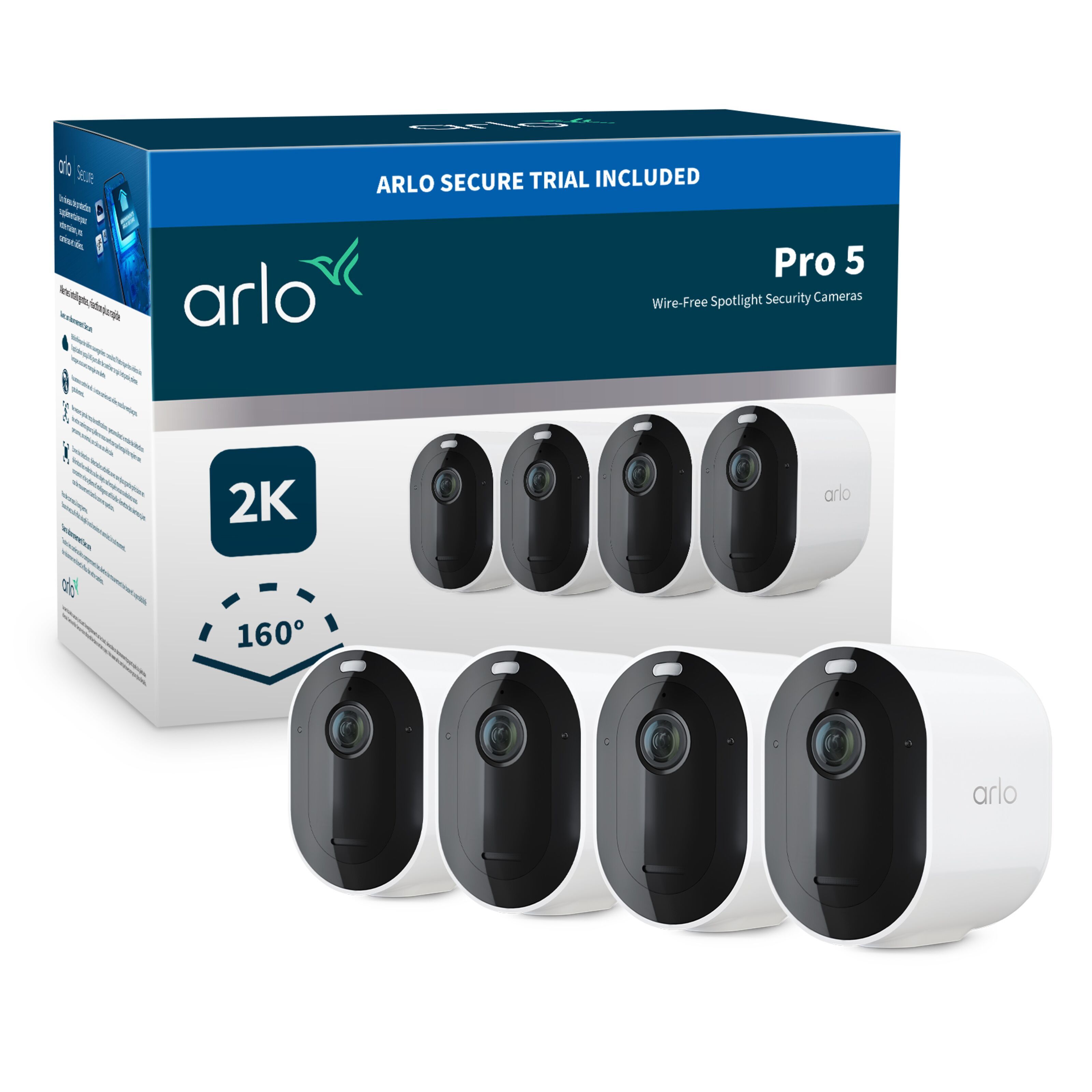 Arlo Pro 5 Spotlight Trådlös Övervakningskamera 4-pack