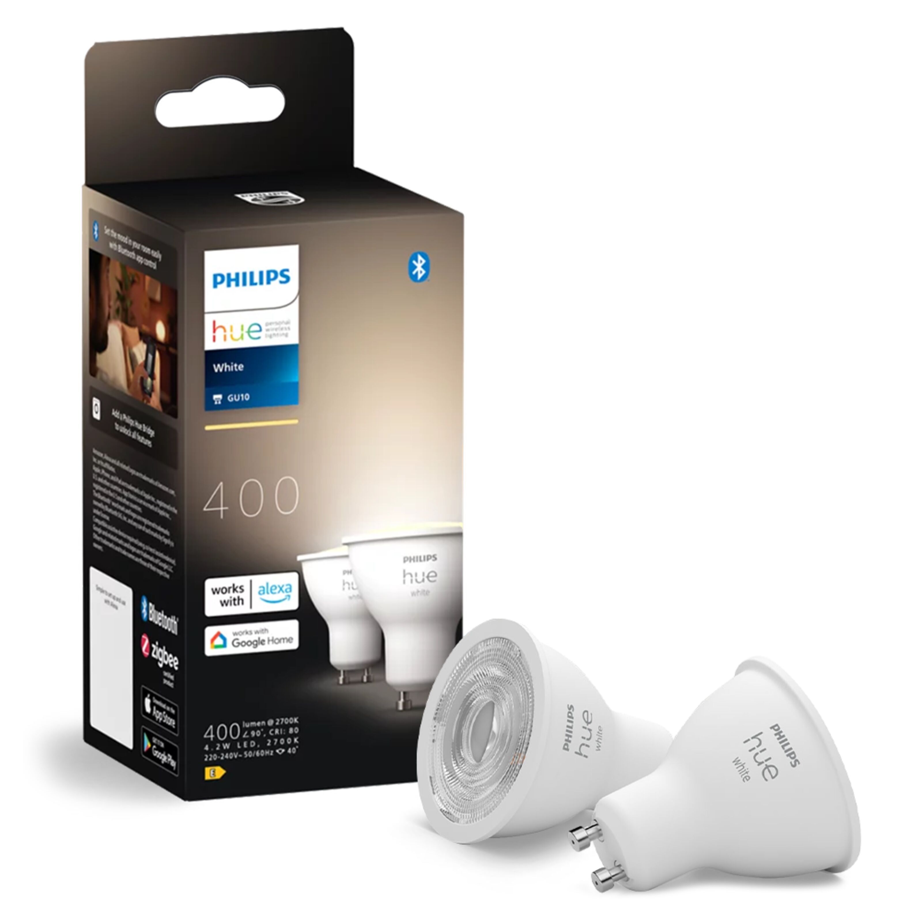 Philips Hue White Smart LED-lampa GU10 400 lm 2-pack