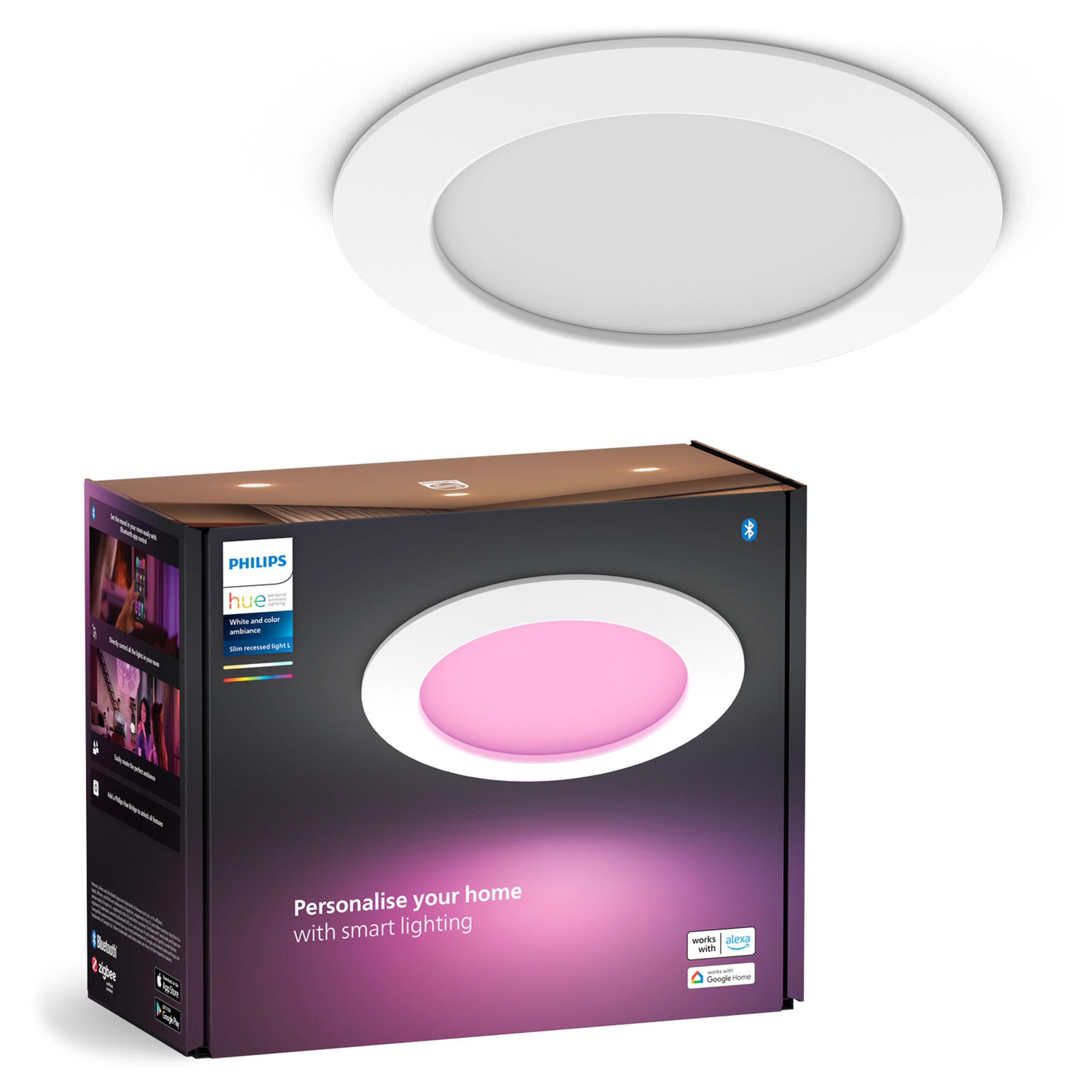 Philips Hue Slim infälld belysning Ø170 mm Vit