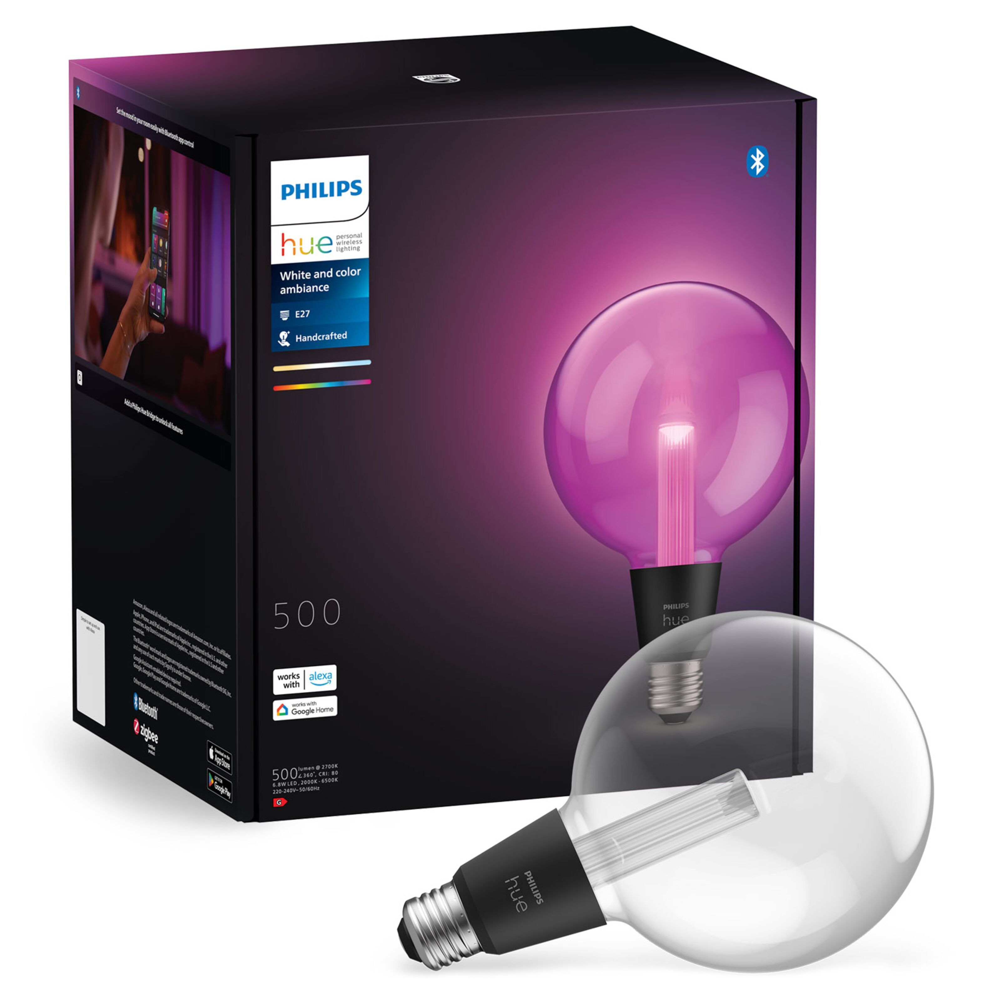 Philips Hue Lightguide G125 E27 smart LED-lampa glob 500 lm