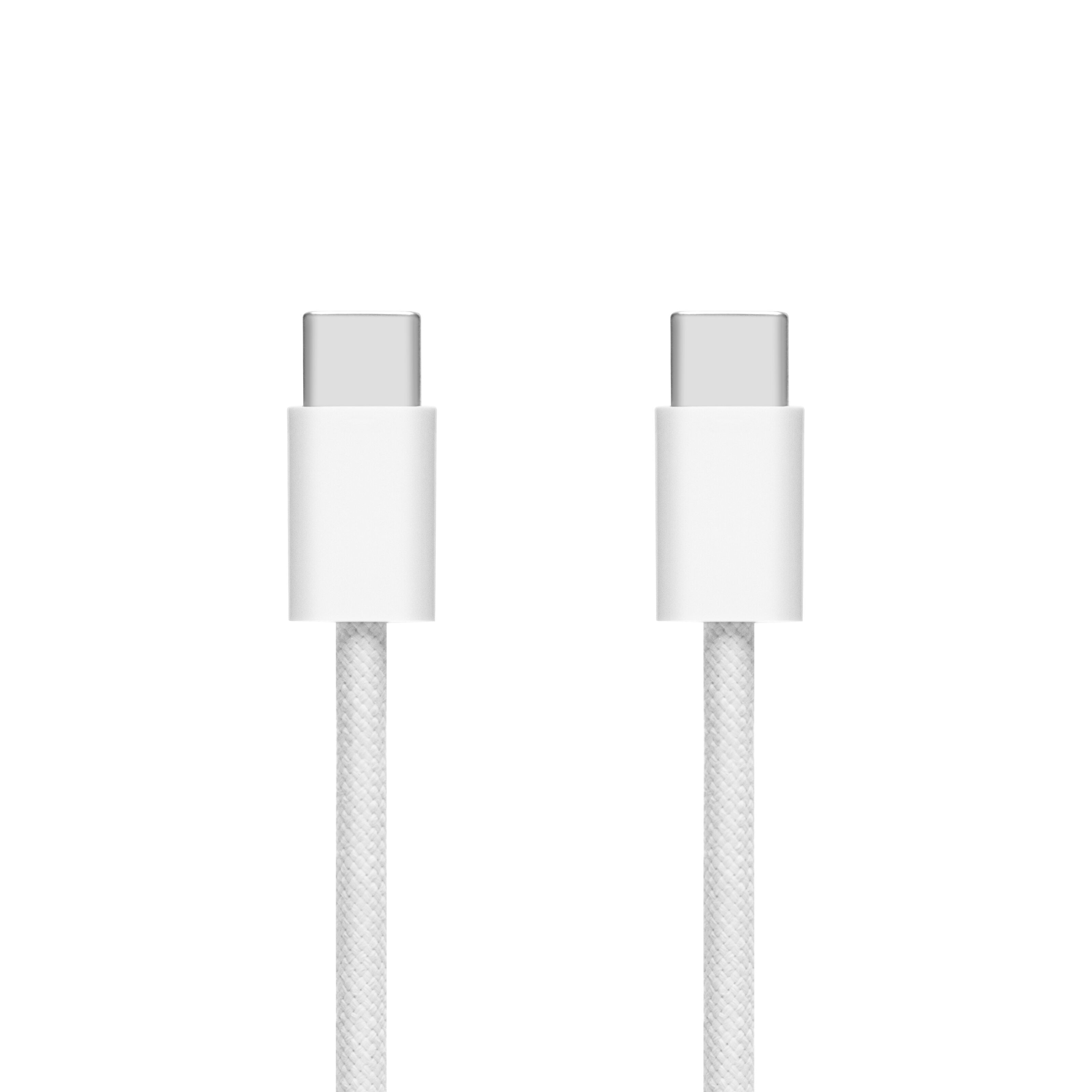 Linocell Flätad USB-C- till USB-C-kabel 240 W Vit 1m